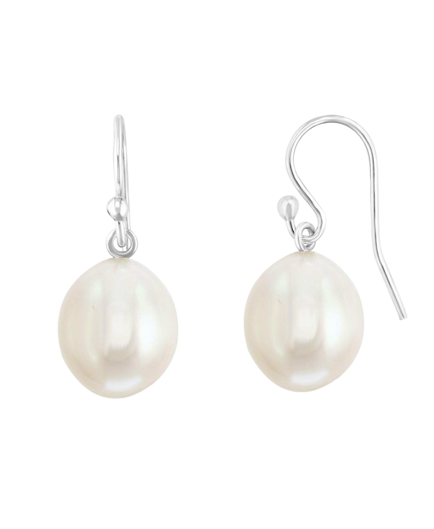 Teardrop Pearl Dangle Earrings 925 Sterling Silver French