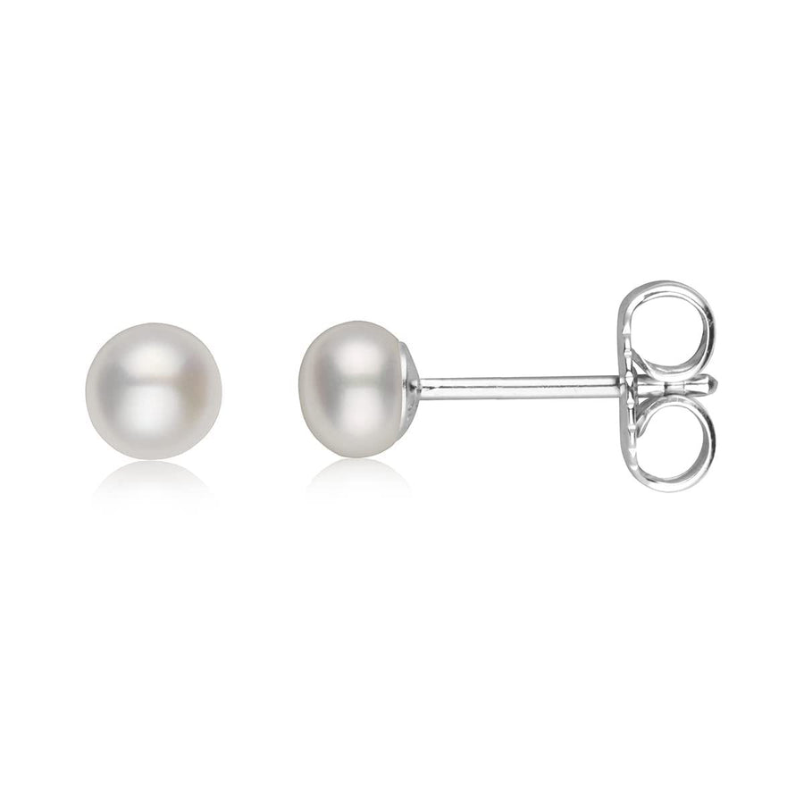 Pearl Stud Earrings Set Freshwater Pearls 4.5-5mm 925 Sterling Silver Butterfly Back