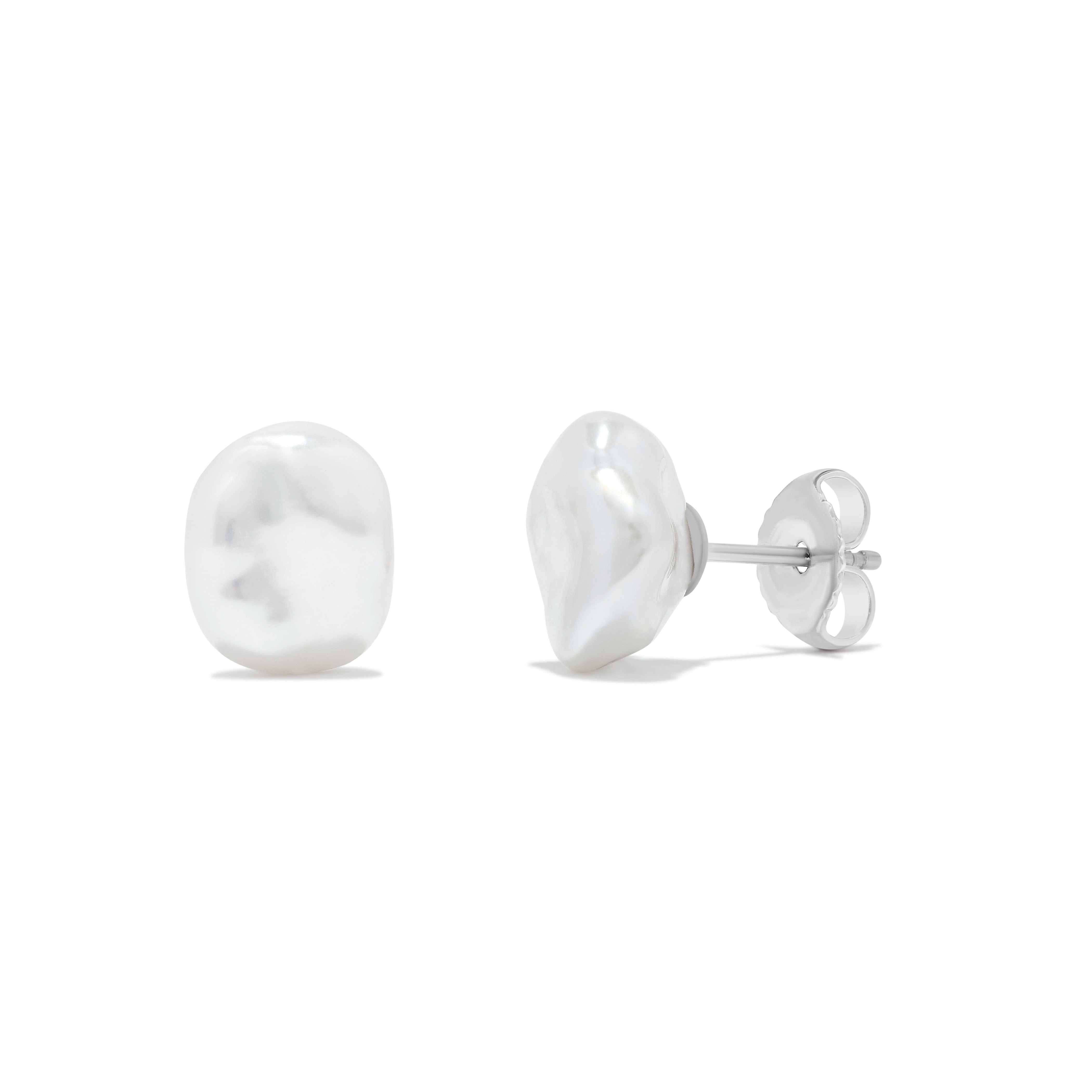 Freshwater Keshi Stud Earrings – Blue Ocean Pearls