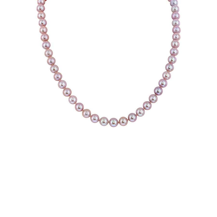 .925 Sterling Silver Freshwater Pink Pearl Necklace