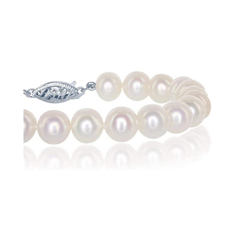 14K White or Yellow Gold Freshwater Pearl Bracelet - 7 in