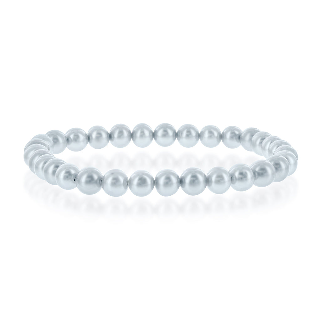 Pearl bracelet elastic natural stone, bead 8 mm / 16 - 17 cm, symbol of  femininity - VMD parfumerie - drogerie