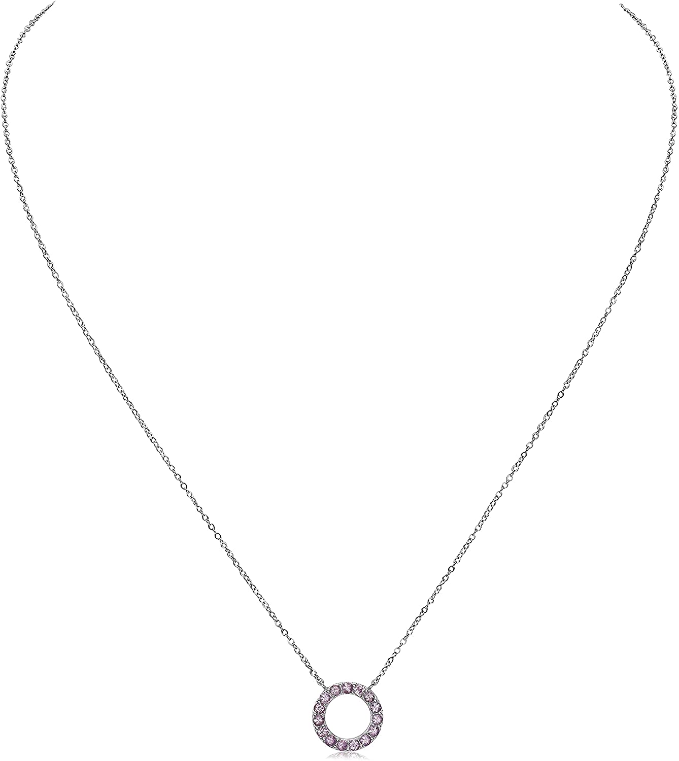Brilliance Fine Jewelry 925 Sterling Silver Oval Lab Created Opal, Pink  Sapphire and White Sapphire Pendant, 18 Chain