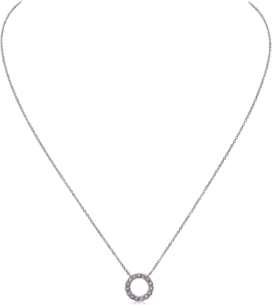 .925 Sterling Silver Pink Sapphire Pendant