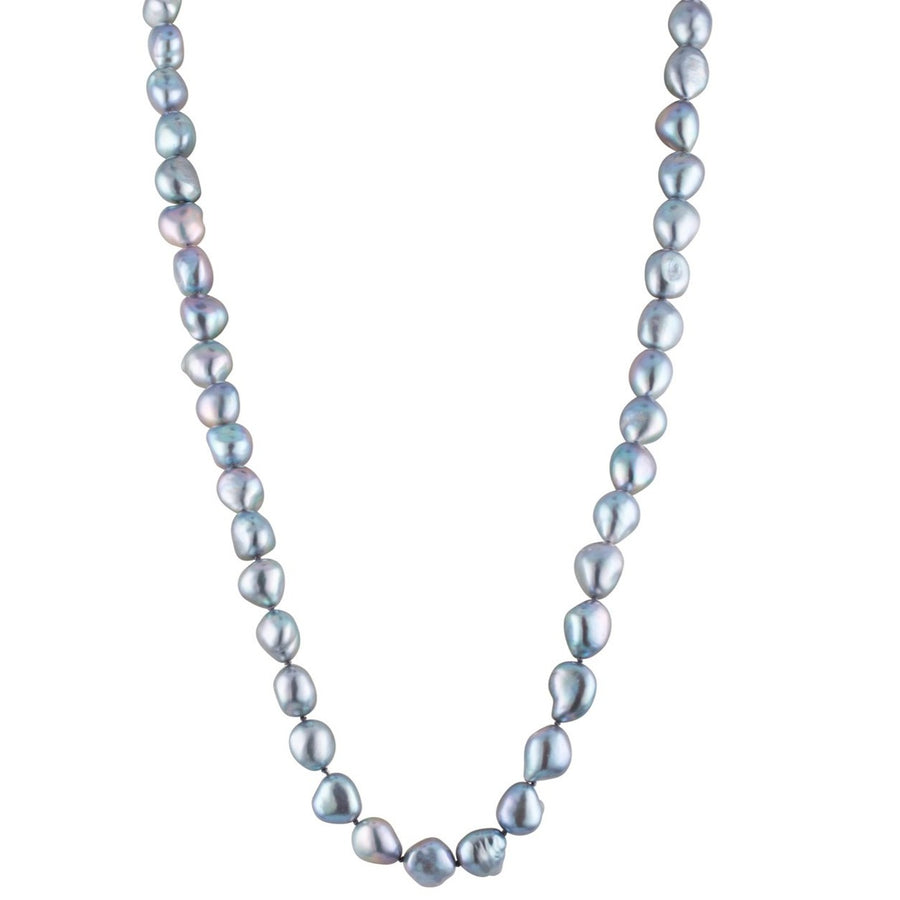 Freshwater Silver-Gray Baroque Pearl Necklace - 36 in