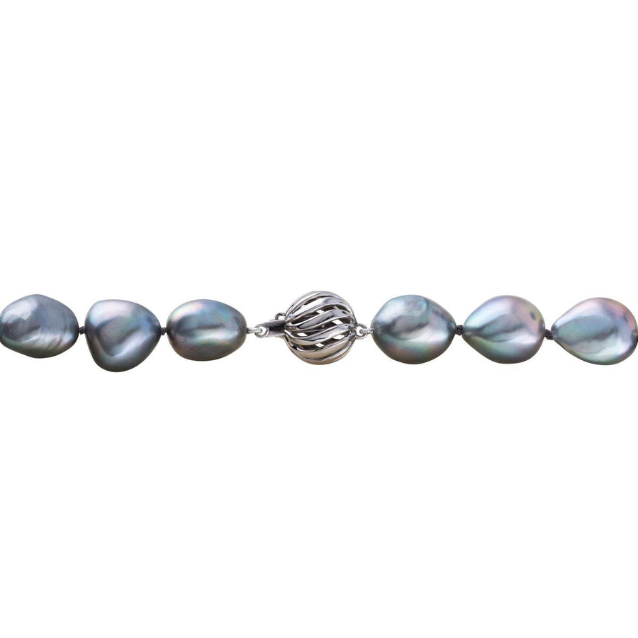 Freshwater Silver-Gray Baroque Pearl Necklace - 36 in