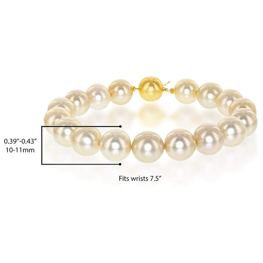 14K Yellow Gold South Sea Gold Pearl Bracelet - 7.5 in