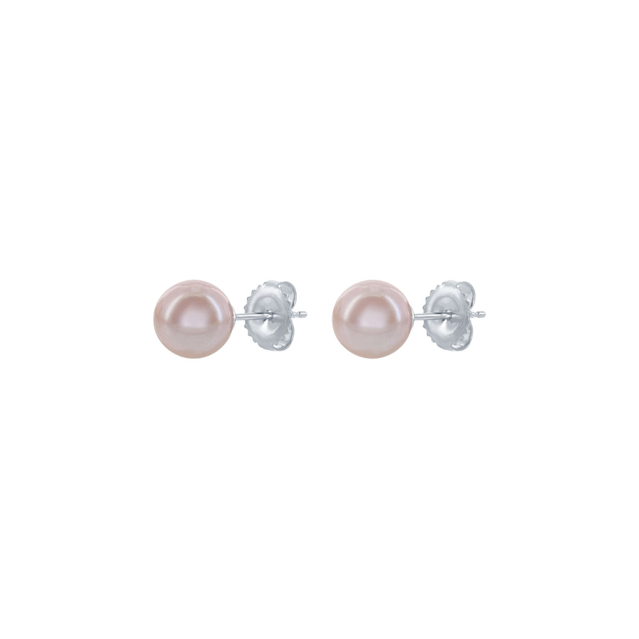 .925 Sterling Silver Freshwater Pink Pearl Earrings
