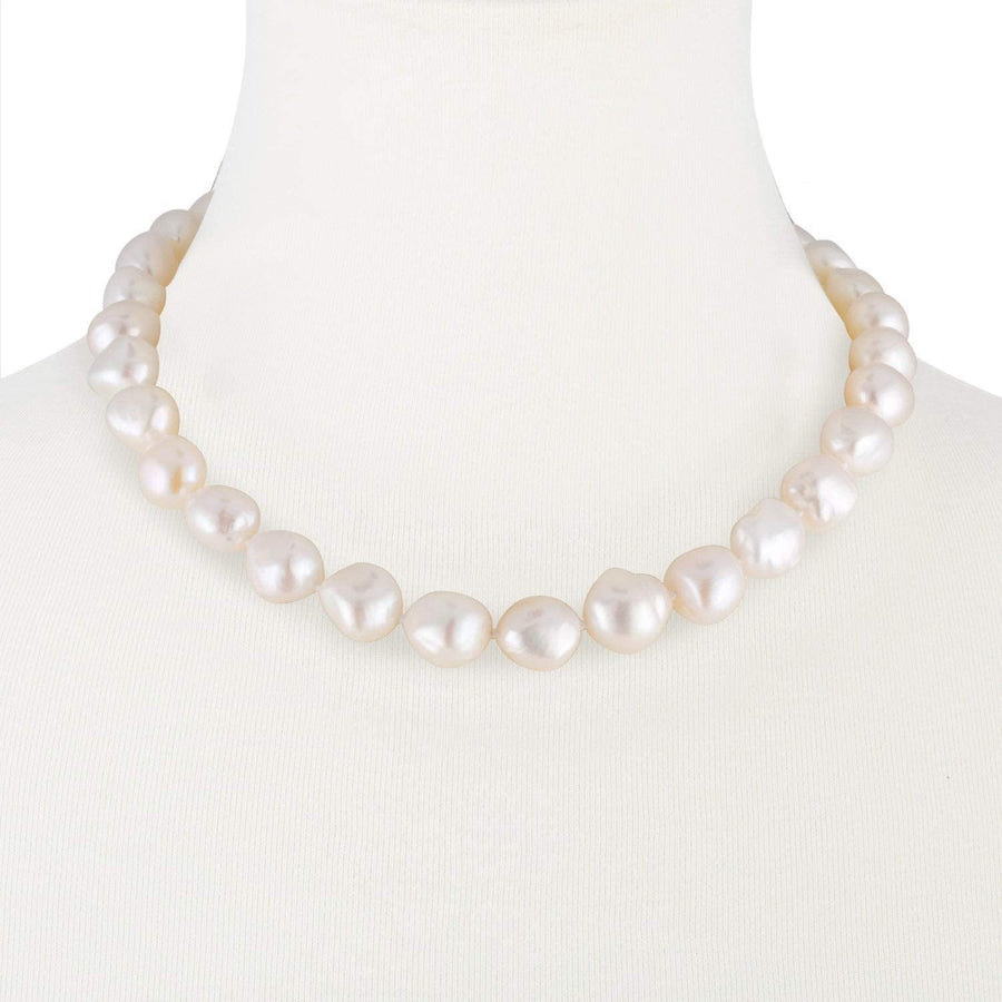 Freshwater Baroque Pearl Necklace 10-12mm Beaded Necklace 18 in