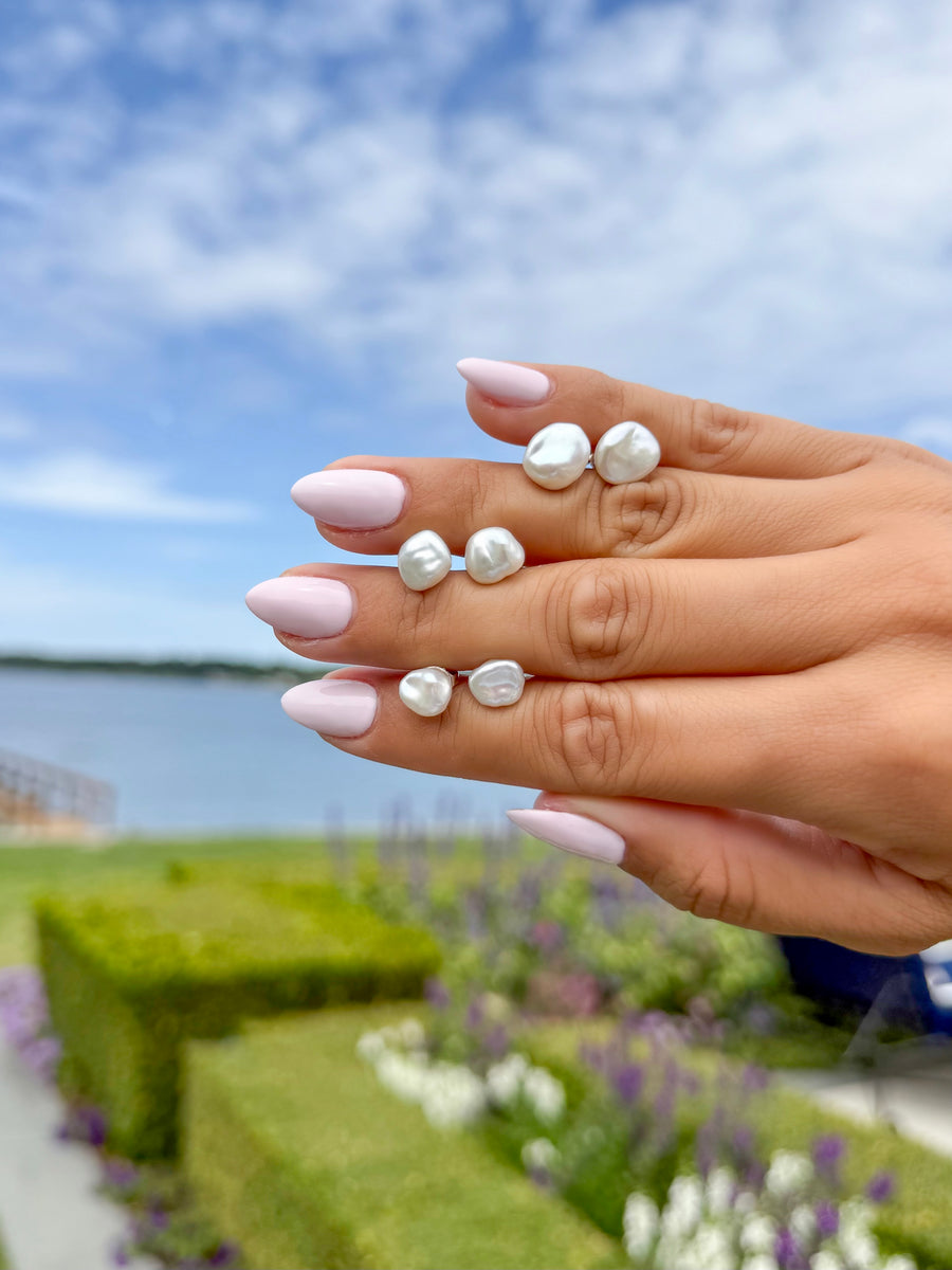 Freshwater Keshi Stud Earrings