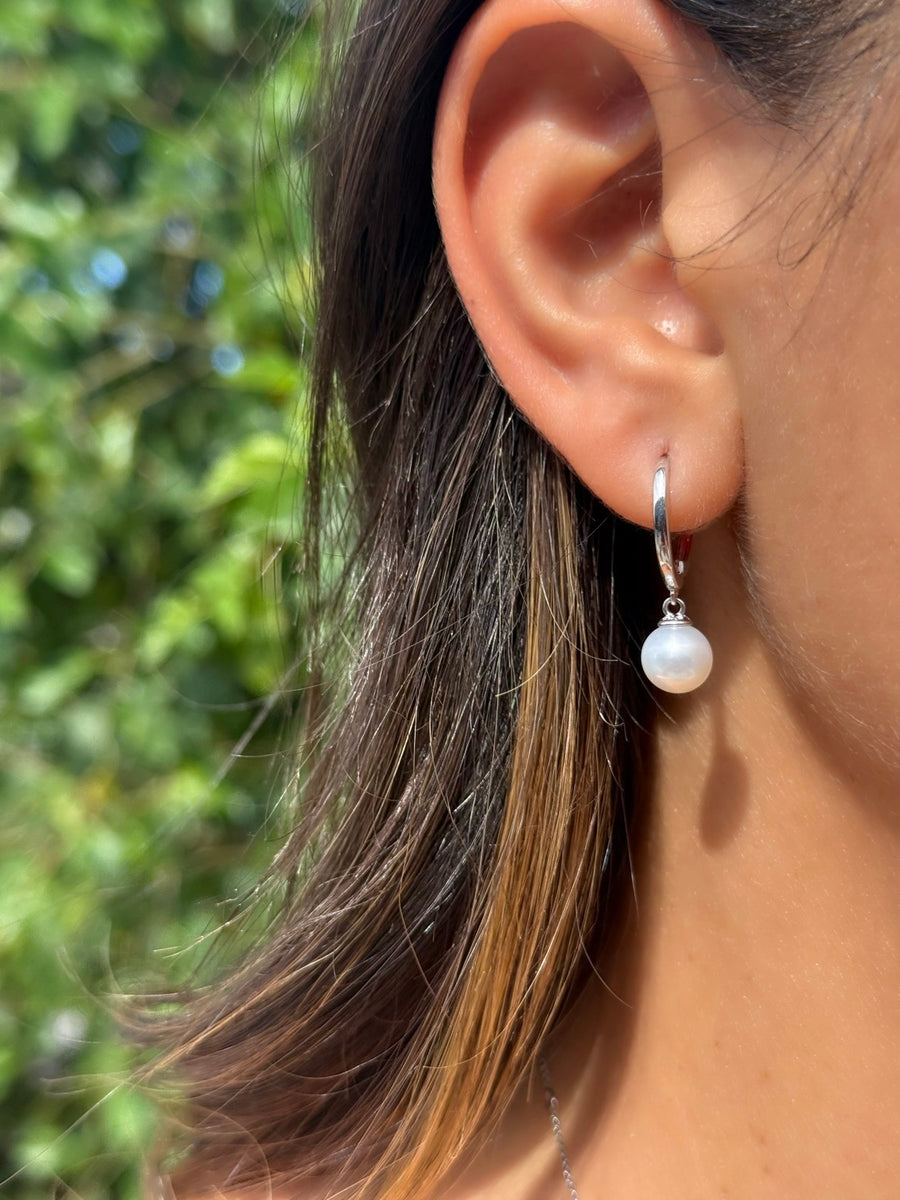 Pearl Drop Essential Huggie Hoops