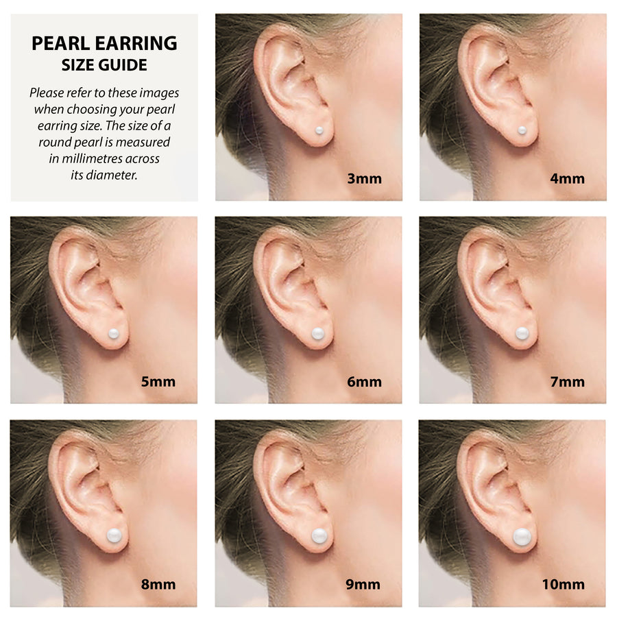 .925 Sterling Silver Akoya Pearl Stud Earrings