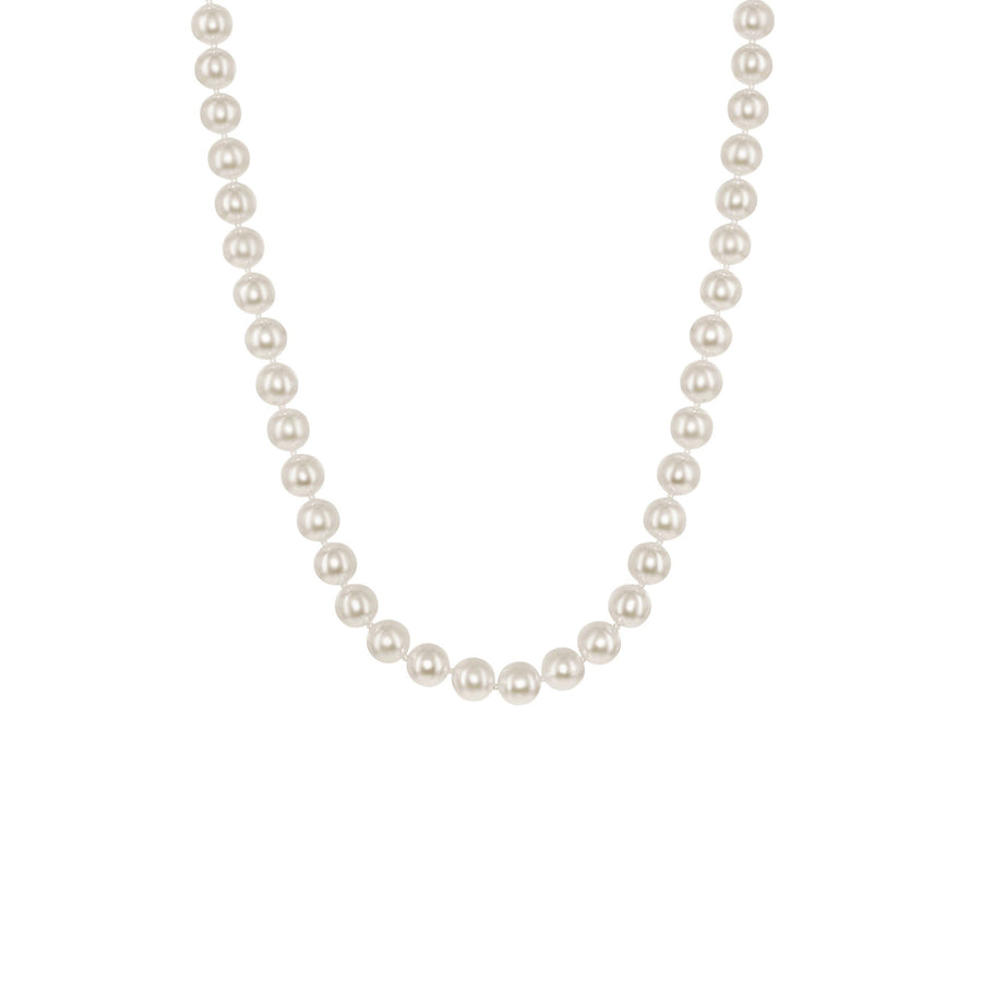 14K White or Yellow Gold Akoya Pearl Necklace - 18 in