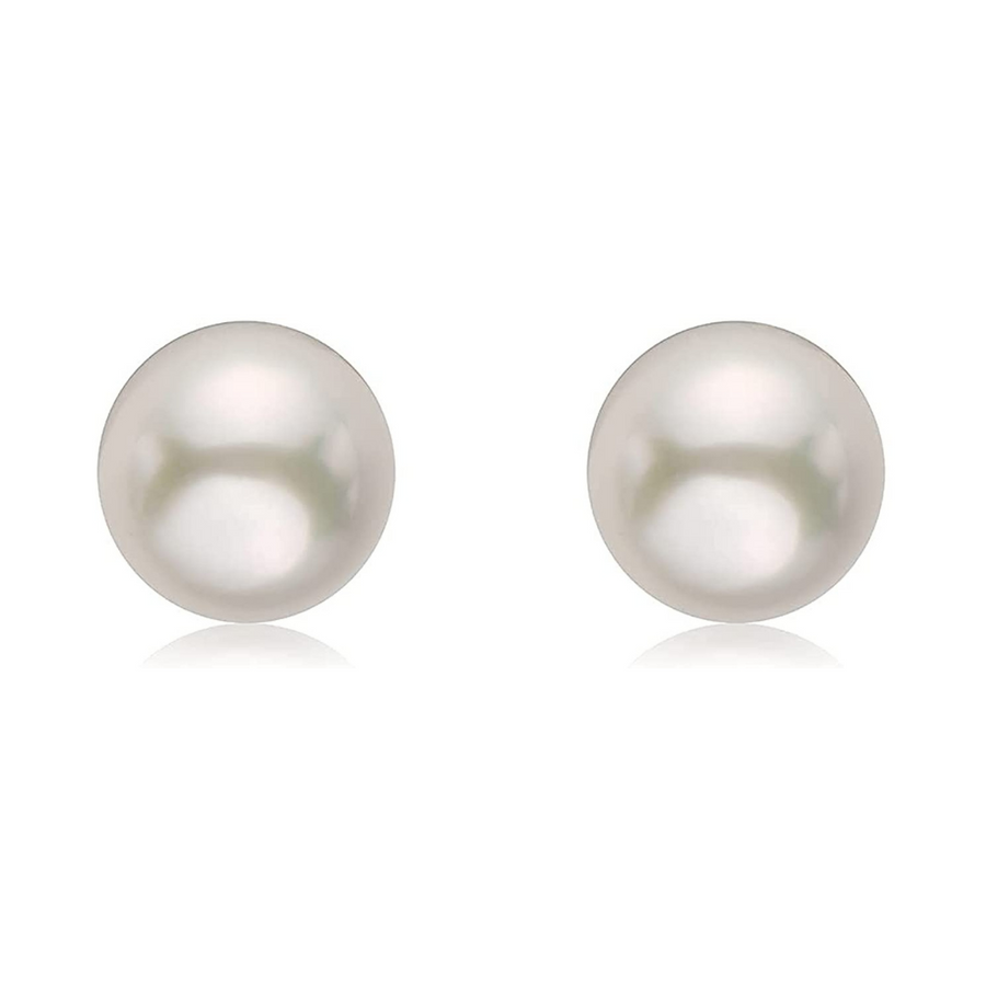 .925 Sterling Silver Akoya Pearl Stud Earrings