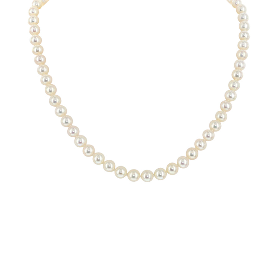 18K Yellow Gold Freshwater Pearl Necklace - 18 in