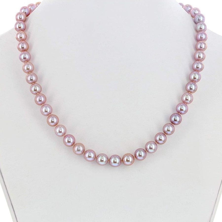 14K White or Yellow Gold Pink Freshwater Pearl Necklace - 18 in
