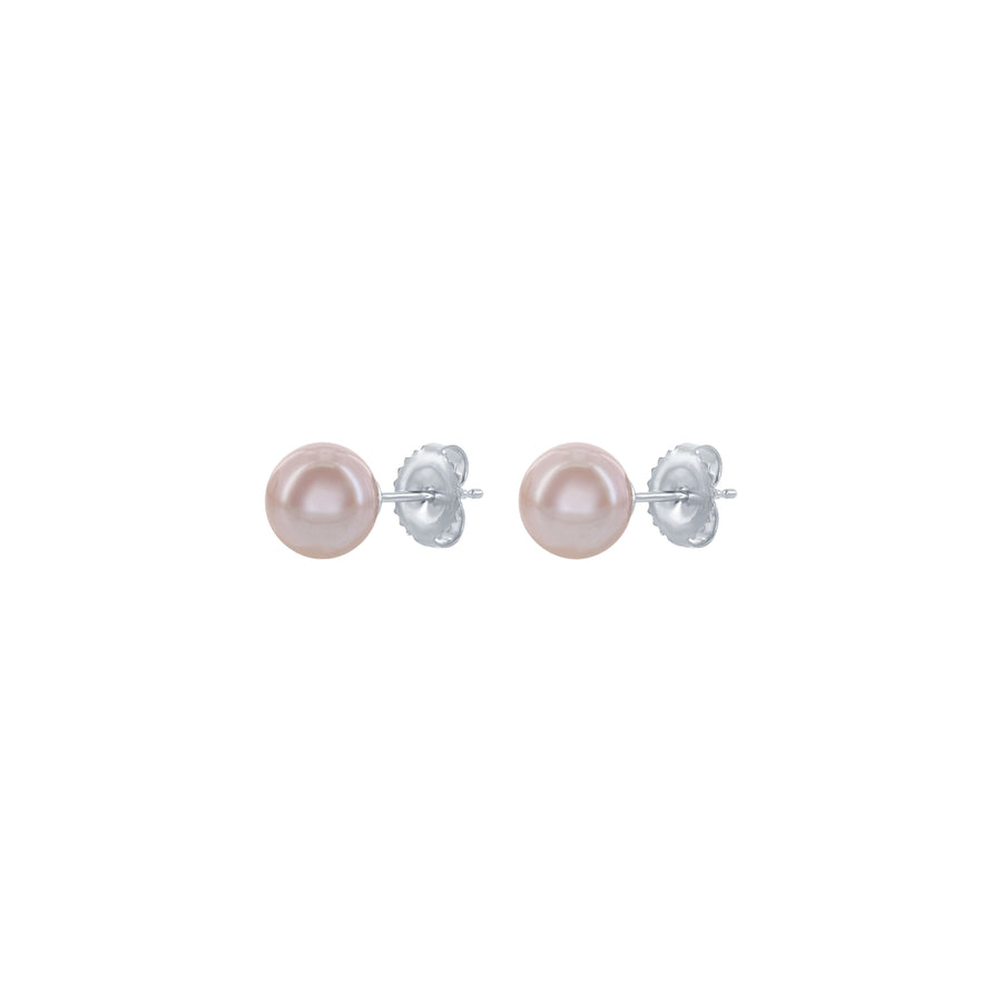 .925 Sterling Silver Freshwater Pink Pearl Studs