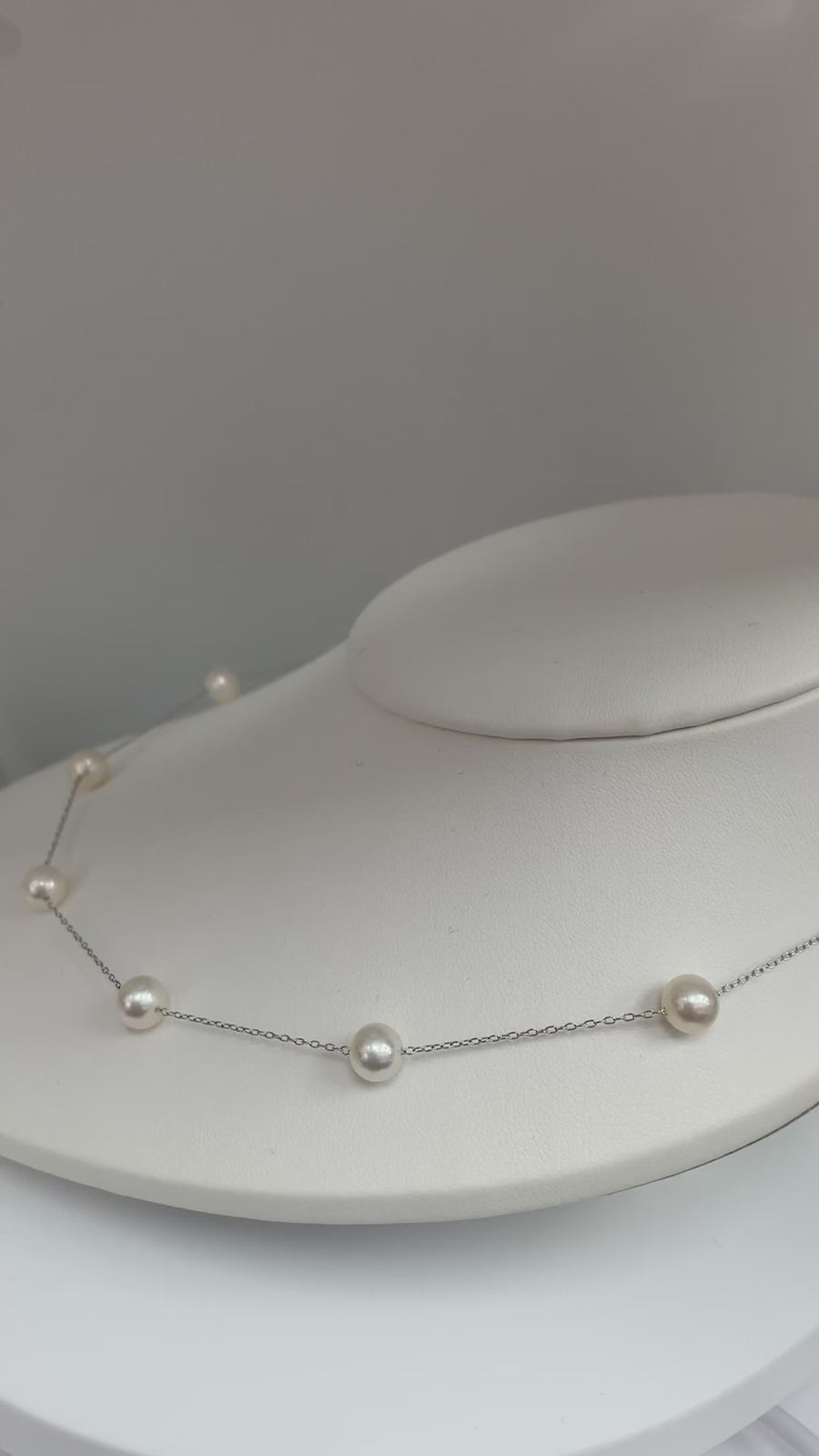 .925 Sterling Silver Freshwater Pearl Tin Cup Necklace - 18 in